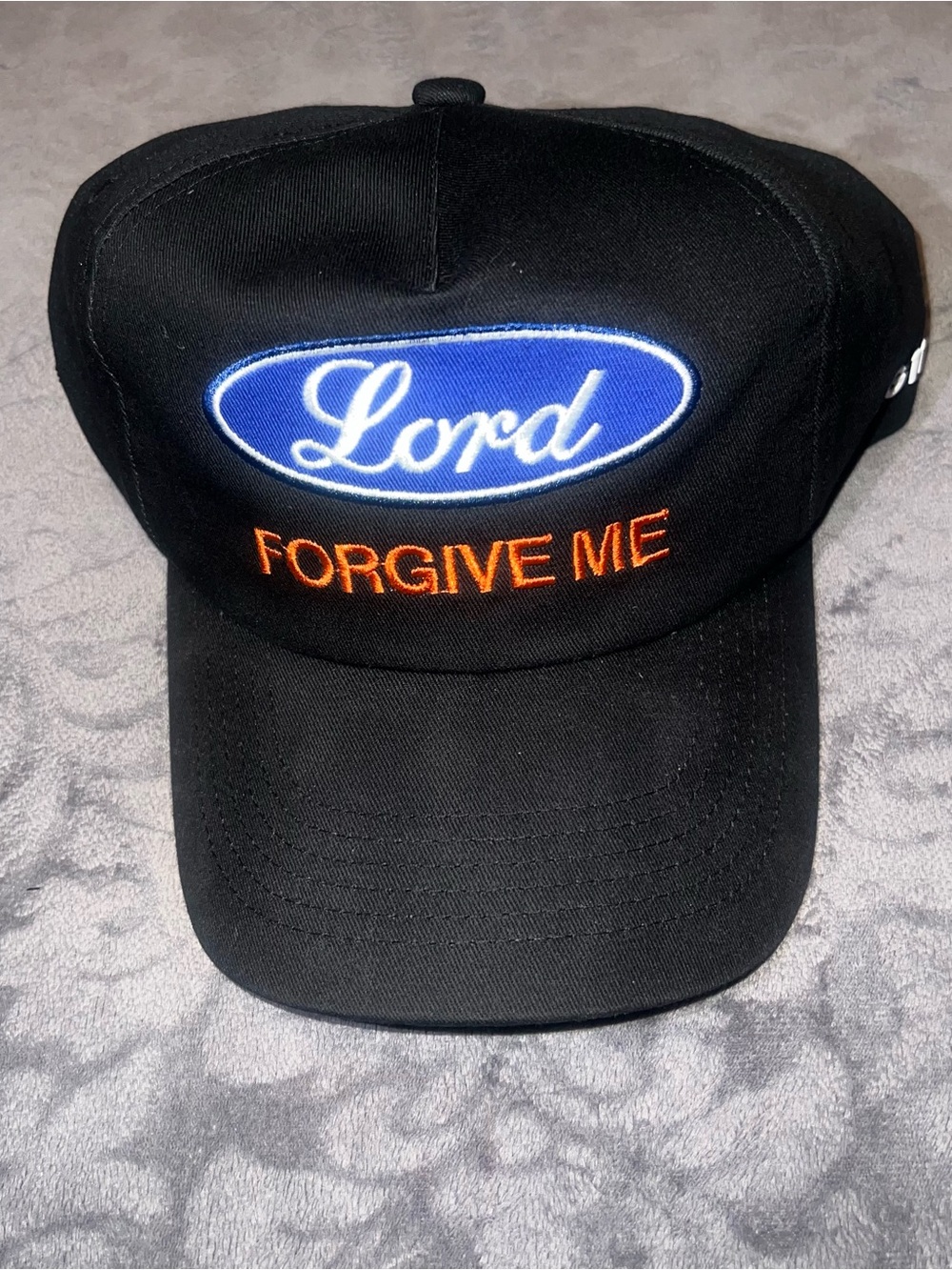 LORD FORGIVE ME Black SnapBack Hat